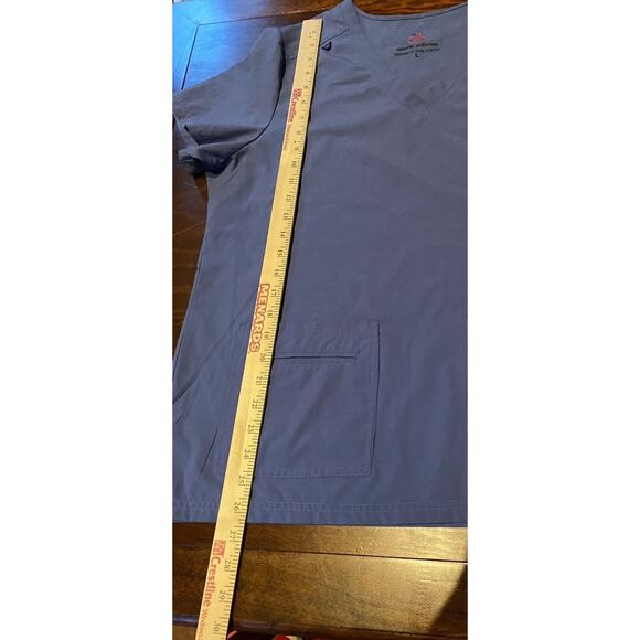 Natural Uniforms Scrub Top Large Blue Modern Fit Cool Stretch Nurse Medical Vet - Picture 6 of 7